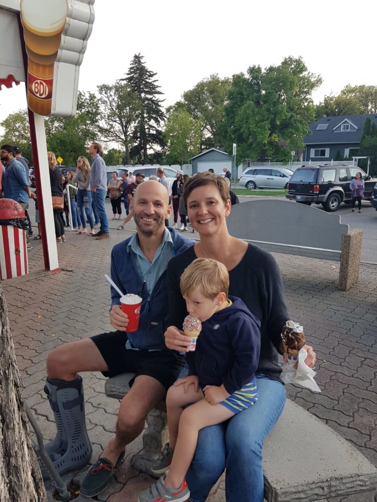Christopher Greenfield with wife, Sanne, and son, Oscar.