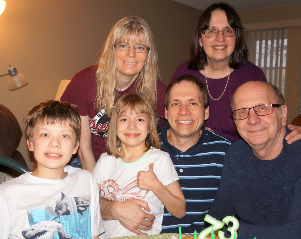 Shirley and Laszlo Pothe with son Joey and his family.