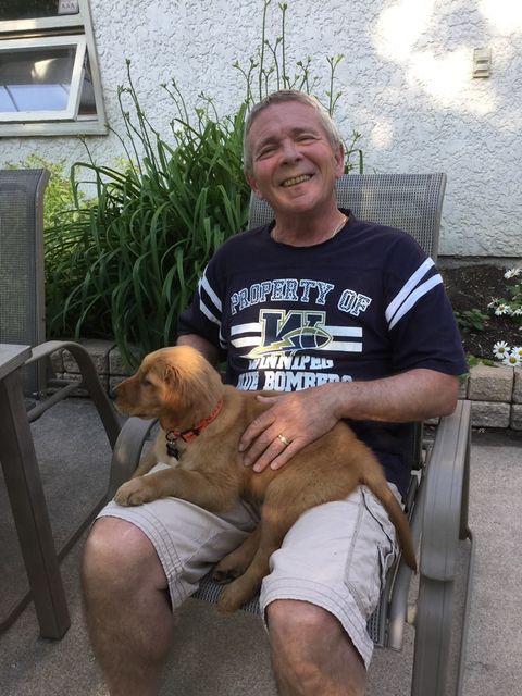 Bill Morant with dog, Harley