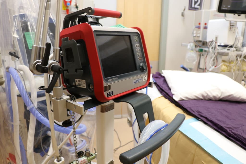 A portable ventilator machine