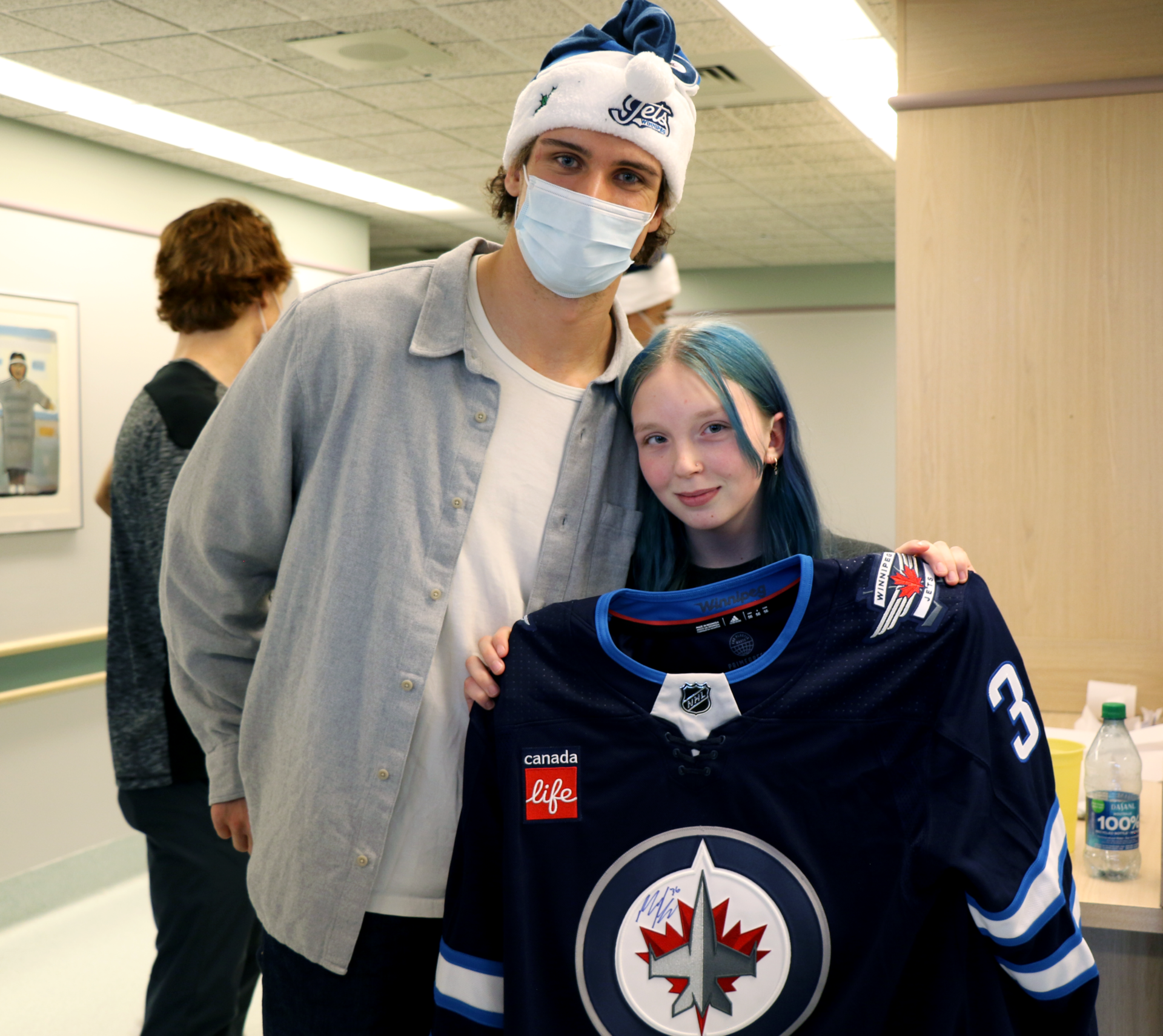 Morgan Barron and his teammates each gave their autographed jersey to a patient to keep.